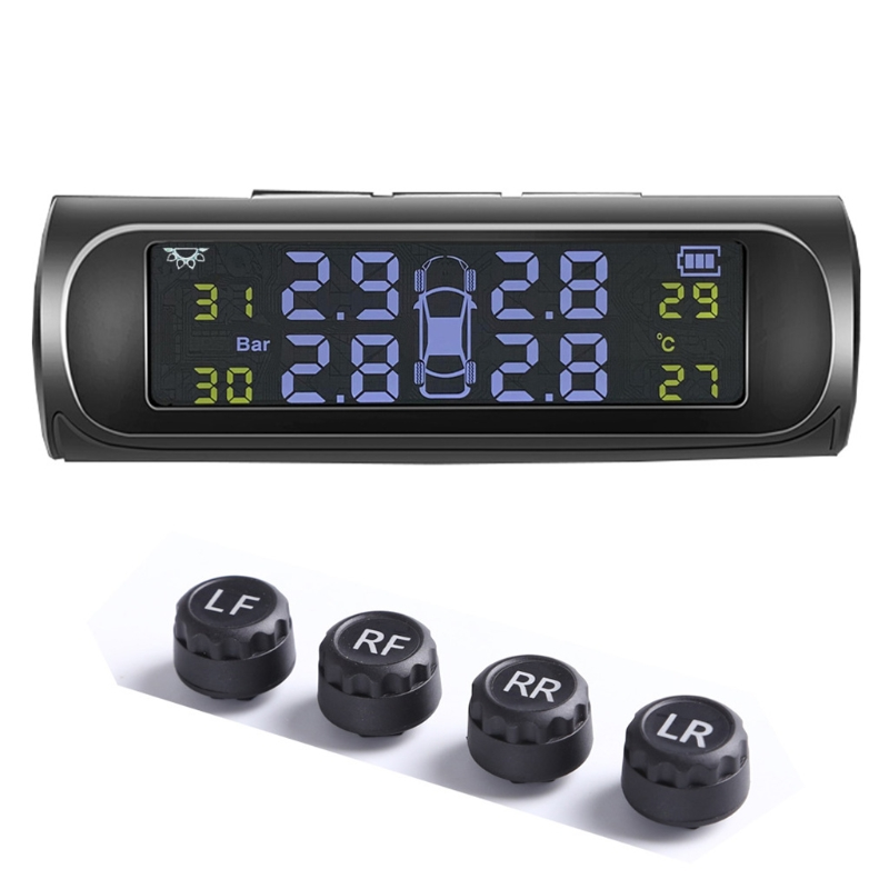 Set 4 Senzori Presiune & Temperatură Roți cu Încărcare Solară