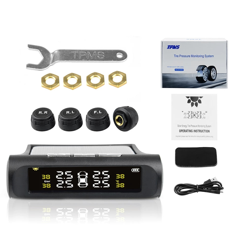 Set 4 Senzori Presiune & Temperatură Roți cu Încărcare Solară
