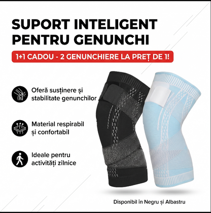 2 Genunchiere Elastice de Compresie 3D - 1+1 Set GRATIS