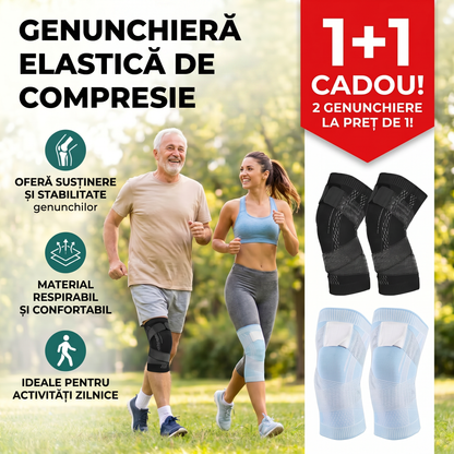 Genunchieră Elastică de Compresie 3D – 1+1 GRATIS